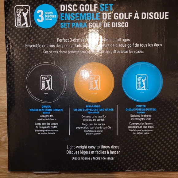 PGA Tour 3 Disc Golf Starter Set - Driver, Mid-Range & Putter New Frisbee - Picture 3 of 5
